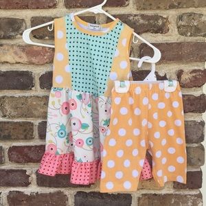 Sleeveless top & mid length shorts